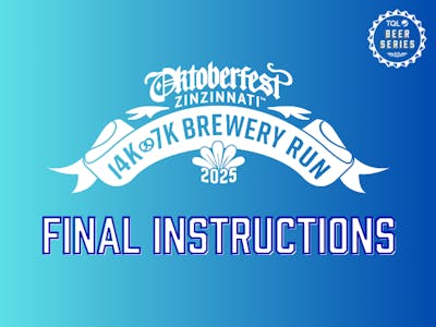 Final Instructions for this Weekend's Oktoberfest Brewery Run