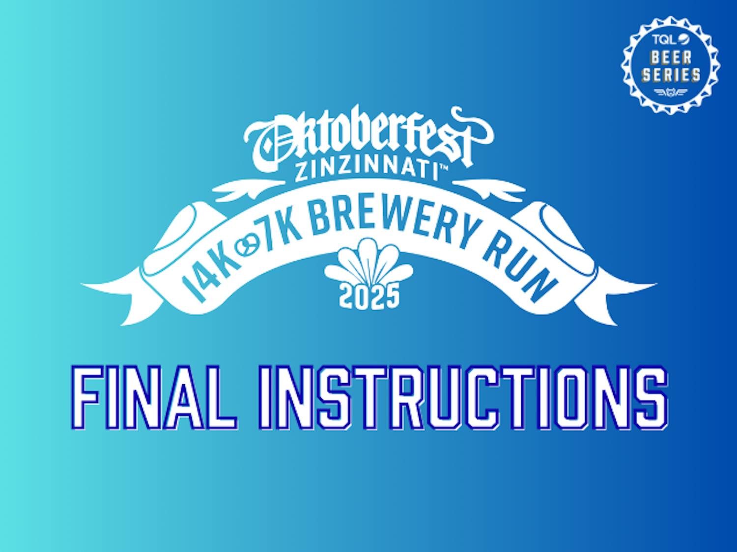 Final Instructions for this Weekend's Oktoberfest Brewery Run
